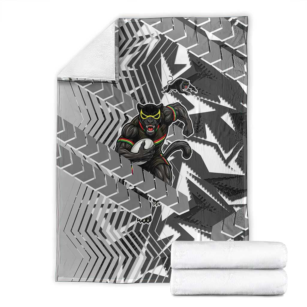 Penrith Panthers Rugby Blanket Fierce Mascot Geometric Tribal Art