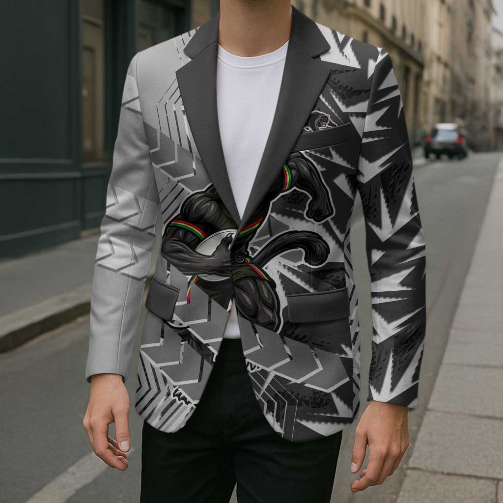 Penrith Panthers Rugby Blazer Fierce Mascot Geometric Tribal Art