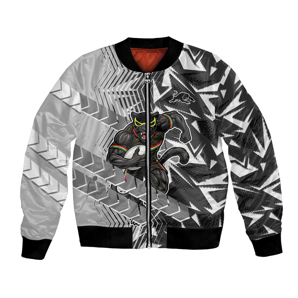 Penrith Panthers Rugby Bomber Jacket Fierce Mascot Geometric Tribal Art