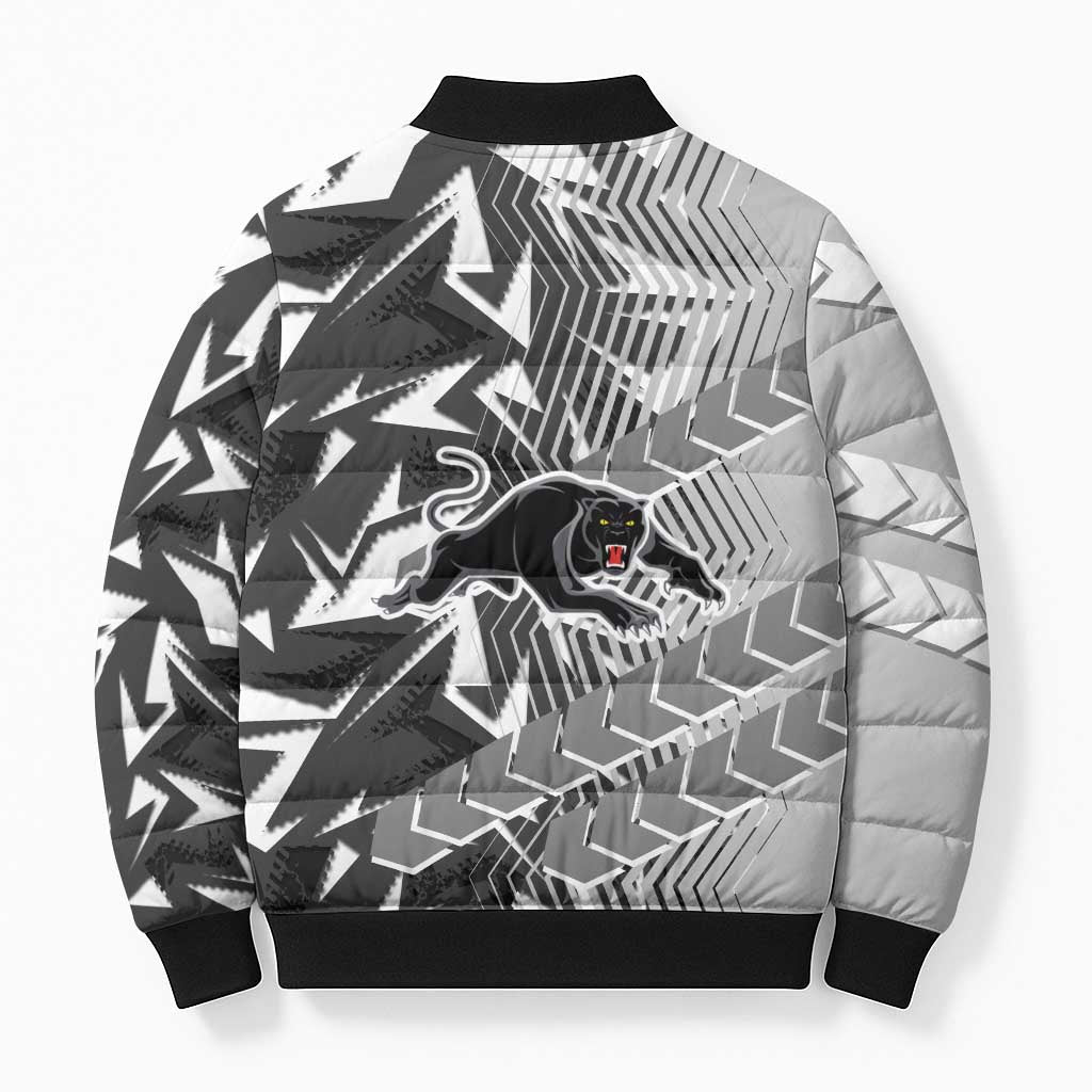 Penrith Panthers Rugby Bomber Puffer Jacket Fierce Mascot Geometric Tribal Art