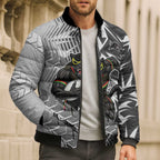 Penrith Panthers Rugby Bomber Puffer Jacket Fierce Mascot Geometric Tribal Art