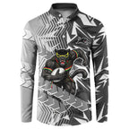 Penrith Panthers Rugby Button Sweatshirt Fierce Mascot Geometric Tribal Art