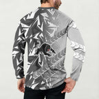 Penrith Panthers Rugby Button Sweatshirt Fierce Mascot Geometric Tribal Art