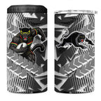 Penrith Panthers Rugby 4 in 1 Can Cooler Tumbler Fierce Mascot Geometric Tribal Art