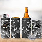 Penrith Panthers Rugby 4 in 1 Can Cooler Tumbler Fierce Mascot Geometric Tribal Art
