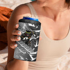 Penrith Panthers Rugby 4 in 1 Can Cooler Tumbler Fierce Mascot Geometric Tribal Art