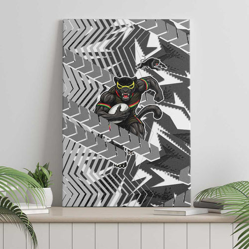 Penrith Panthers Rugby Canvas Wall Art Fierce Mascot Geometric Tribal Art