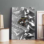 Penrith Panthers Rugby Canvas Wall Art Fierce Mascot Geometric Tribal Art