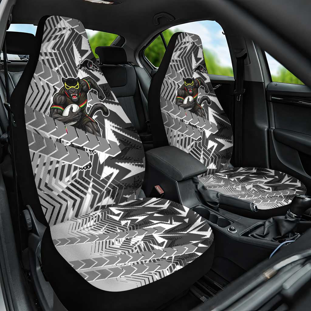 Penrith Panthers Rugby Car Seat Cover Fierce Mascot Geometric Tribal Art
