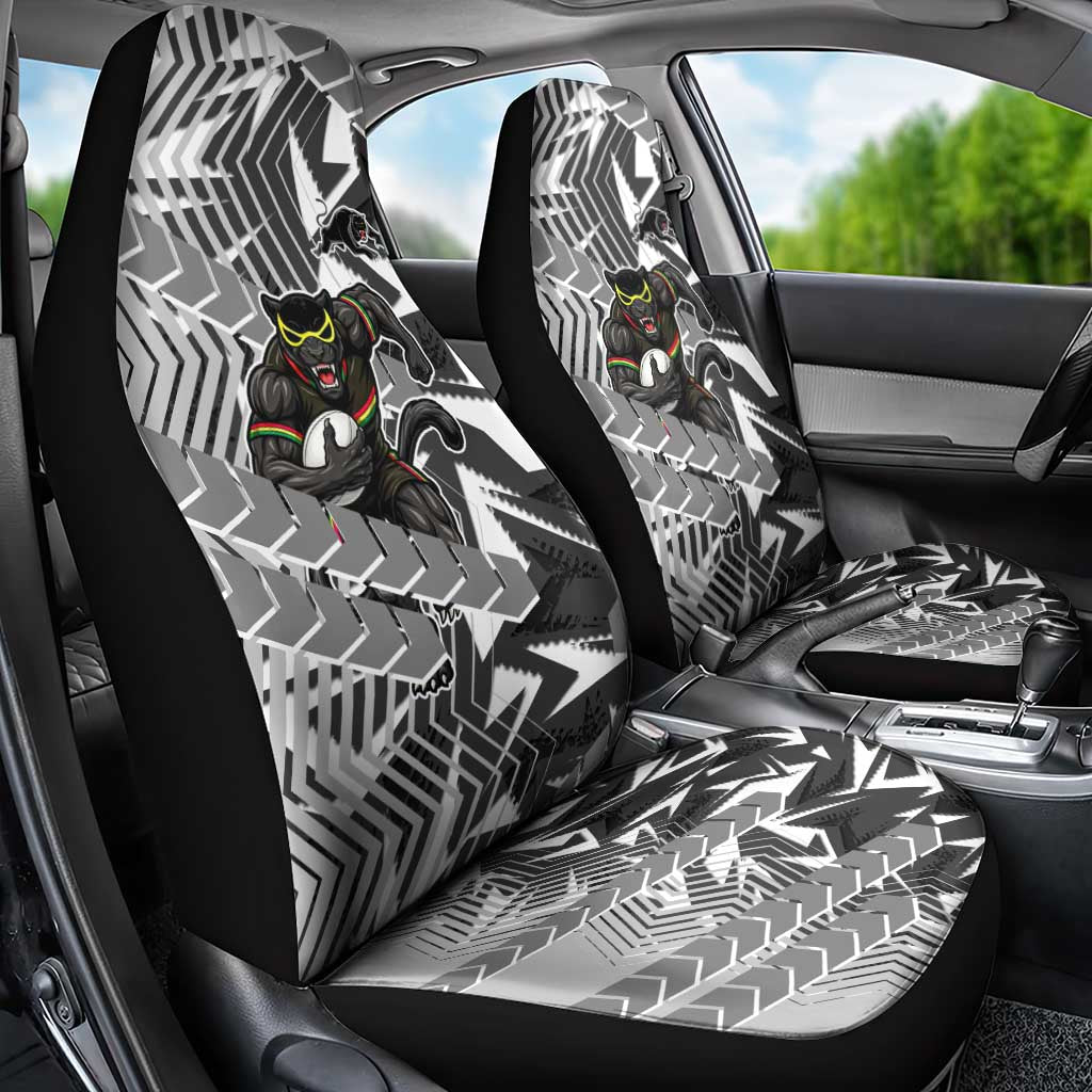 Penrith Panthers Rugby Car Seat Cover Fierce Mascot Geometric Tribal Art