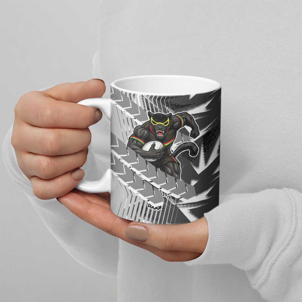 Penrith Panthers Rugby Ceramic Mug Fierce Mascot Geometric Tribal Art