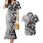 Penrith Panthers Rugby Couples Matching Mermaid Dress and Hawaiian Shirt Fierce Mascot Geometric Tribal Art