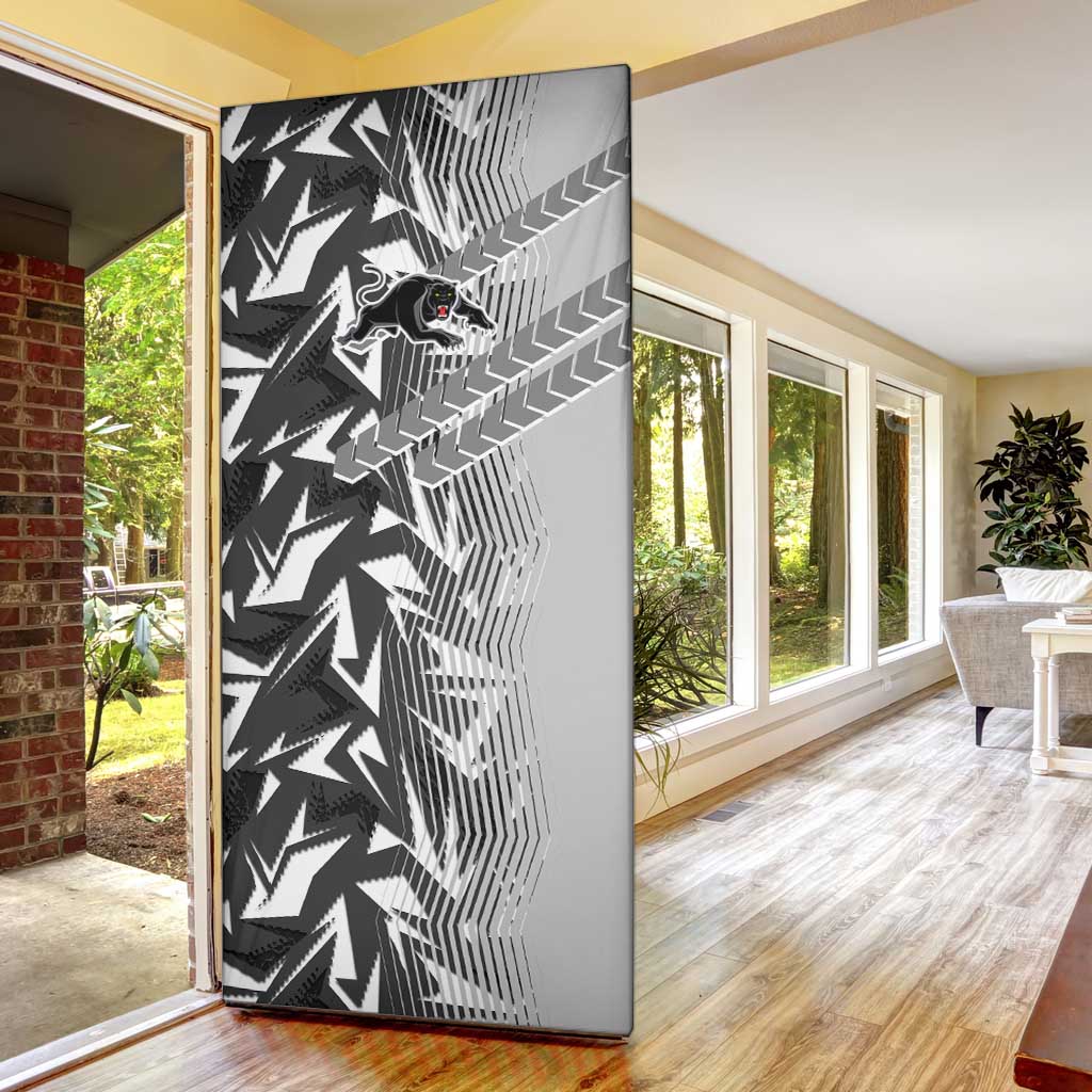 Penrith Panthers Rugby Door Cover Fierce Mascot Geometric Tribal Art