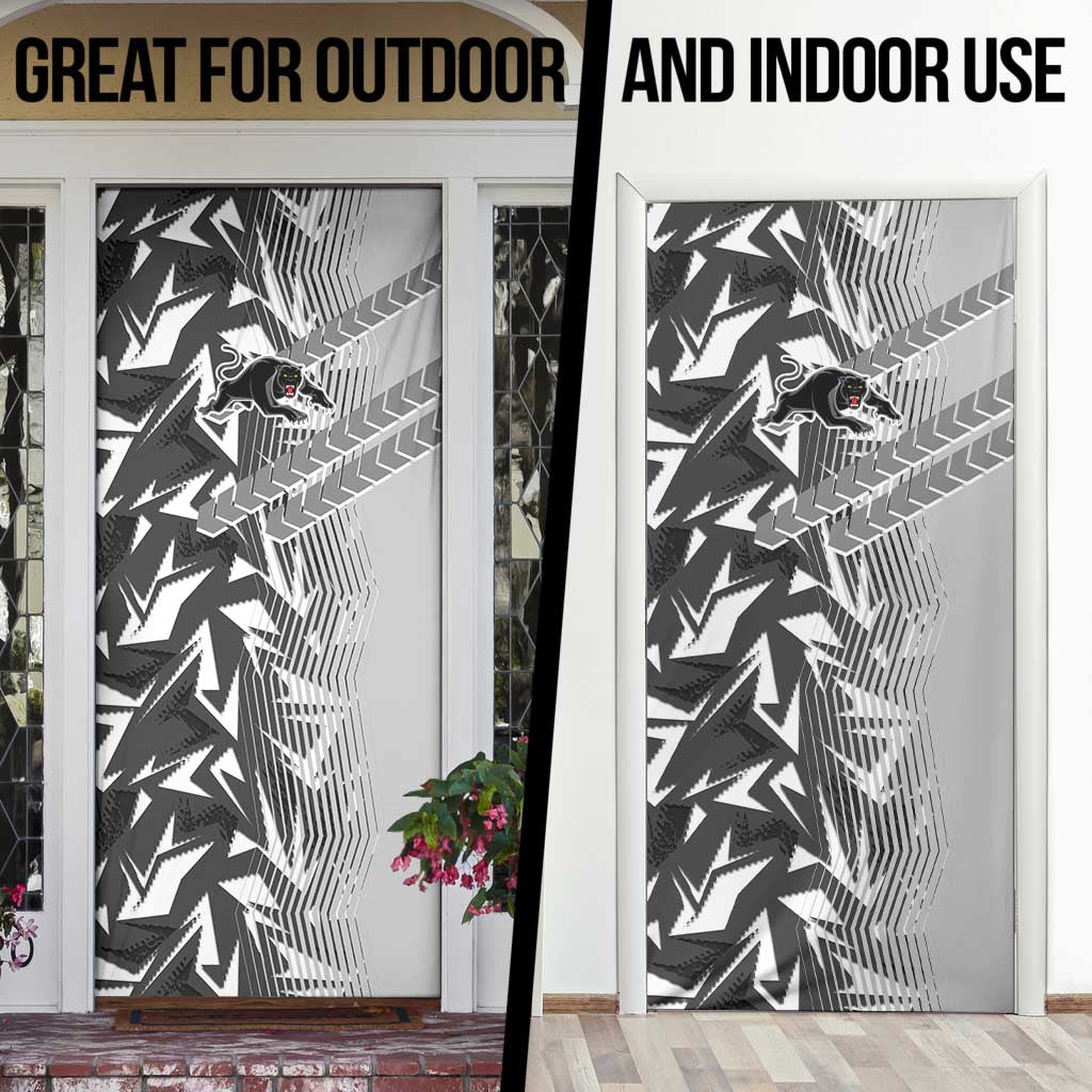 Penrith Panthers Rugby Door Cover Fierce Mascot Geometric Tribal Art