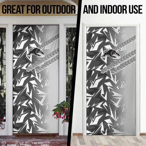 Penrith Panthers Rugby Door Cover Fierce Mascot Geometric Tribal Art