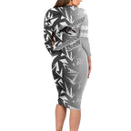 Penrith Panthers Rugby Family Matching Long Sleeve Bodycon Dress and Hawaiian Shirt Fierce Mascot Geometric Tribal Art