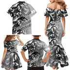 Penrith Panthers Rugby Family Matching Mermaid Dress and Hawaiian Shirt Fierce Mascot Geometric Tribal Art