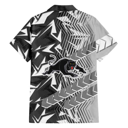 Penrith Panthers Rugby Family Matching Mermaid Dress and Hawaiian Shirt Fierce Mascot Geometric Tribal Art