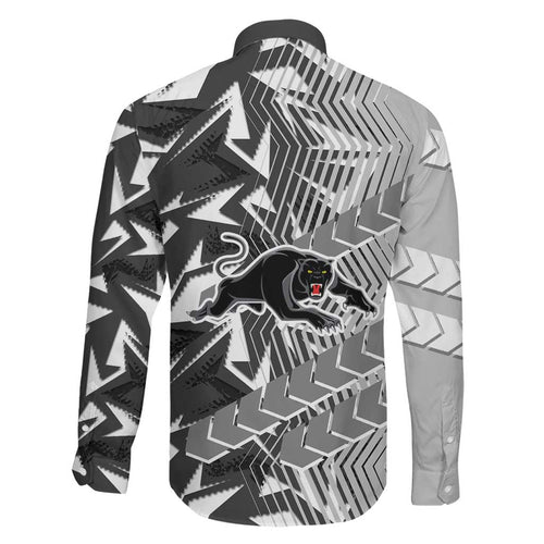 Penrith Panthers Rugby Family Matching Mermaid Dress and Hawaiian Shirt Fierce Mascot Geometric Tribal Art