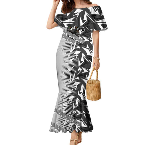 Penrith Panthers Rugby Family Matching Mermaid Dress and Hawaiian Shirt Fierce Mascot Geometric Tribal Art