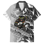 Penrith Panthers Rugby Family Matching Off The Shoulder Long Sleeve Dress and Hawaiian Shirt Fierce Mascot Geometric Tribal Art