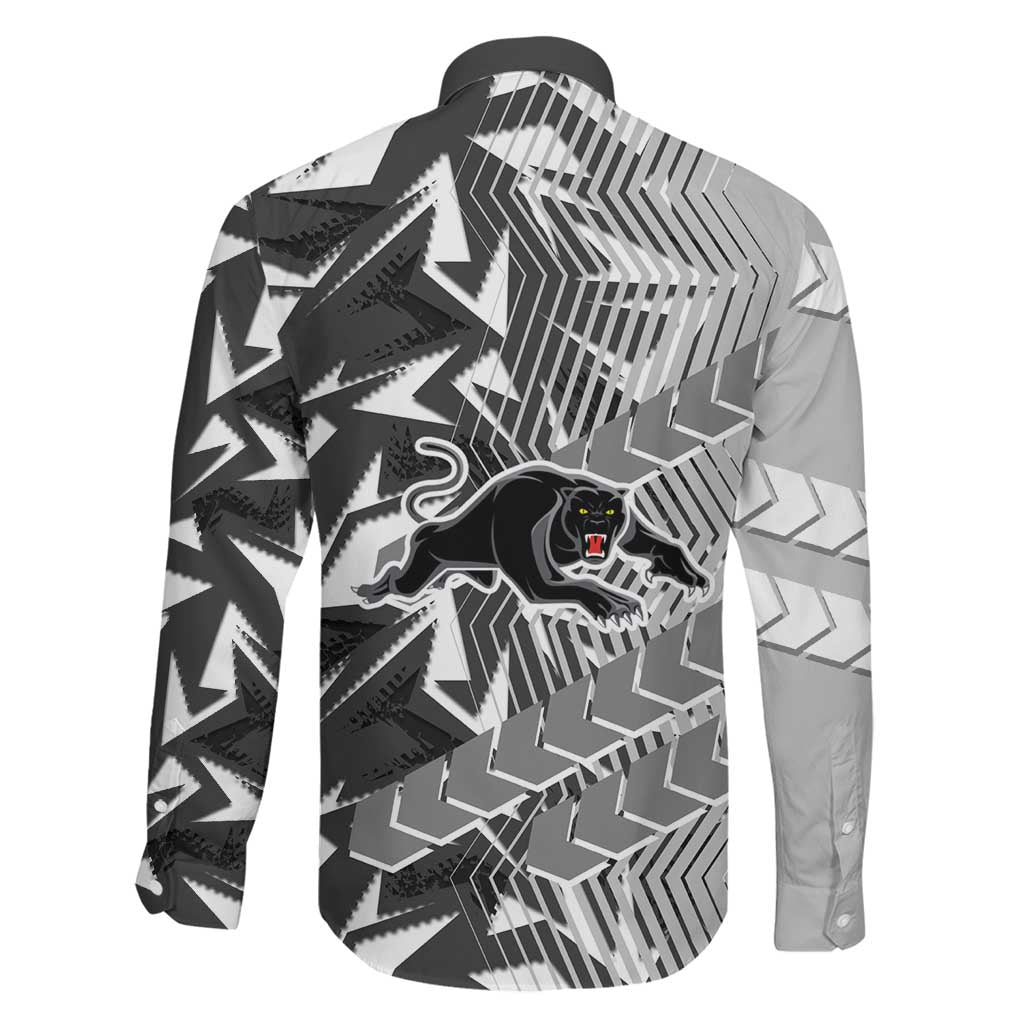 Penrith Panthers Rugby Family Matching Off Shoulder Maxi Dress and Hawaiian Shirt Fierce Mascot Geometric Tribal Art