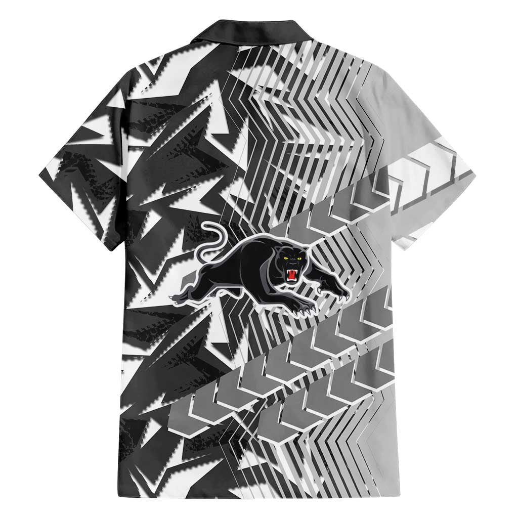 Penrith Panthers Rugby Family Matching Summer Maxi Dress and Hawaiian Shirt Fierce Mascot Geometric Tribal Art