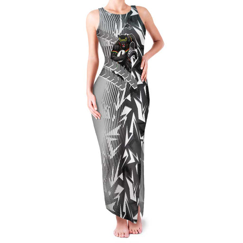 Penrith Panthers Rugby Family Matching Tank Maxi Dress and Hawaiian Shirt Fierce Mascot Geometric Tribal Art