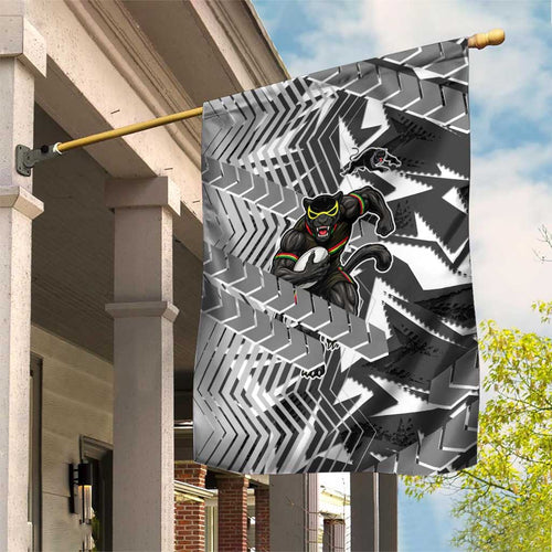 Penrith Panthers Rugby Garden Flag Fierce Mascot Geometric Tribal Art