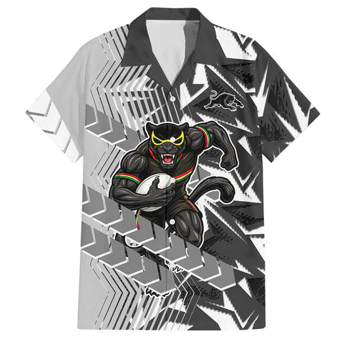 Penrith Panthers Rugby Hawaiian Shirt Fierce Mascot Geometric Tribal Art