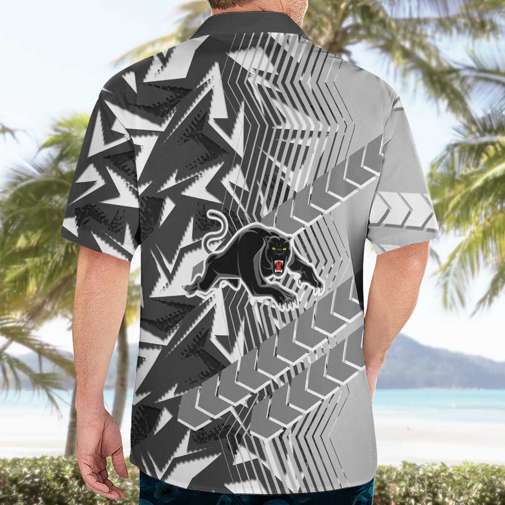 Penrith Panthers Rugby Hawaiian Shirt Fierce Mascot Geometric Tribal Art