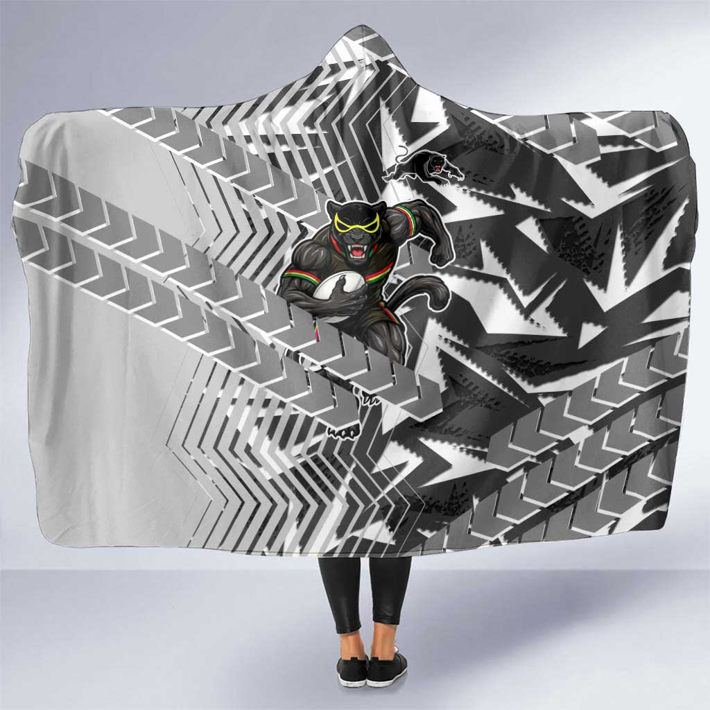 Penrith Panthers Rugby Hooded Blanket Fierce Mascot Geometric Tribal Art