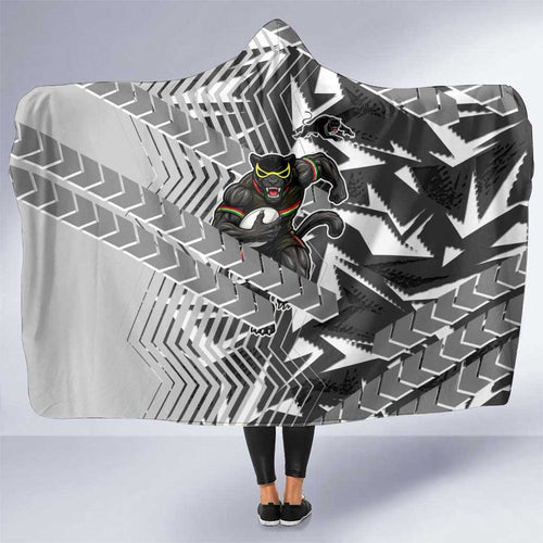 Penrith Panthers Rugby Hooded Blanket Fierce Mascot Geometric Tribal Art