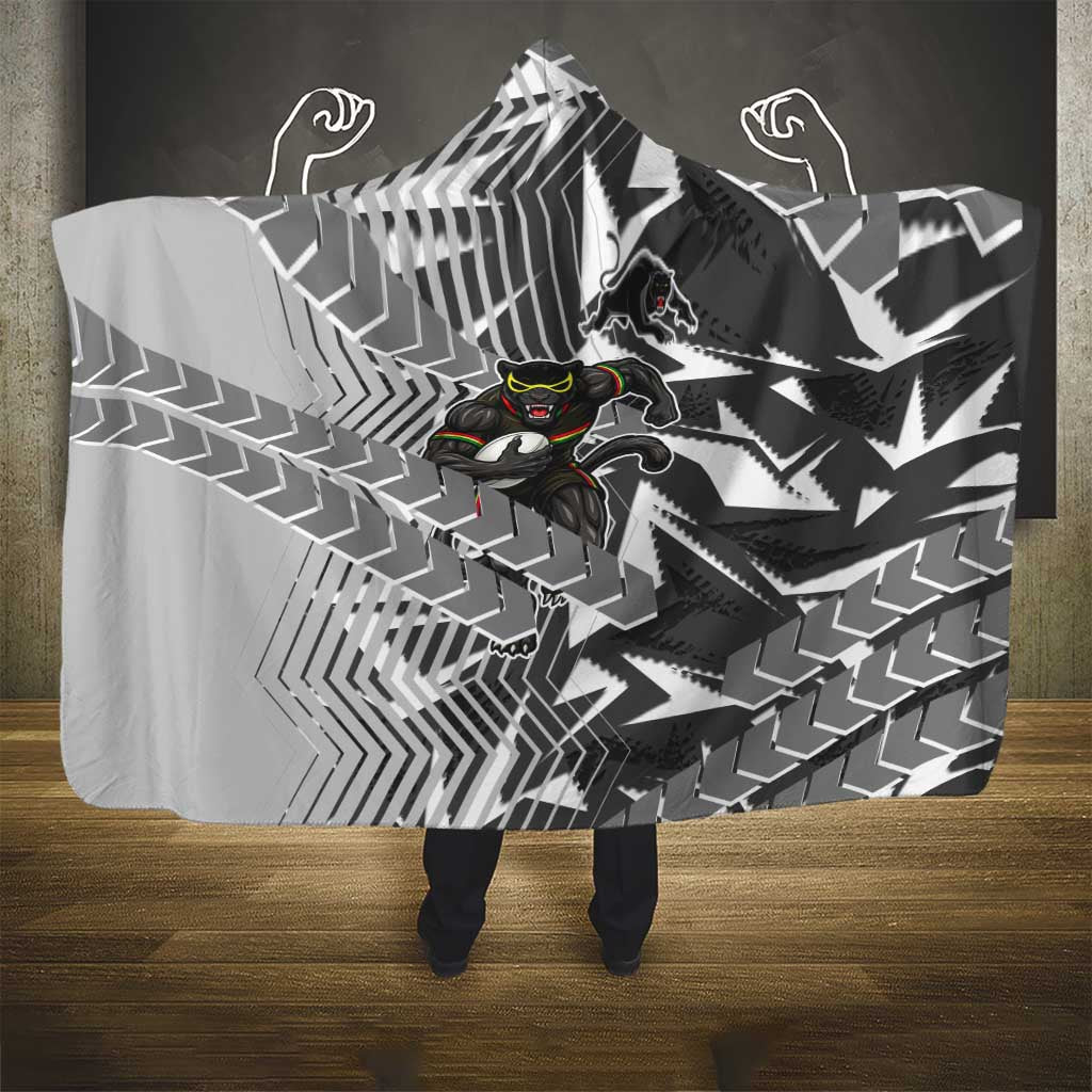 Penrith Panthers Rugby Hooded Blanket Fierce Mascot Geometric Tribal Art