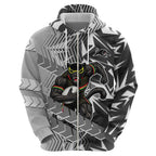 Penrith Panthers Rugby Hoodie Fierce Mascot Geometric Tribal Art