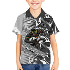 Penrith Panthers Rugby Kid Hawaiian Shirt Fierce Mascot Geometric Tribal Art