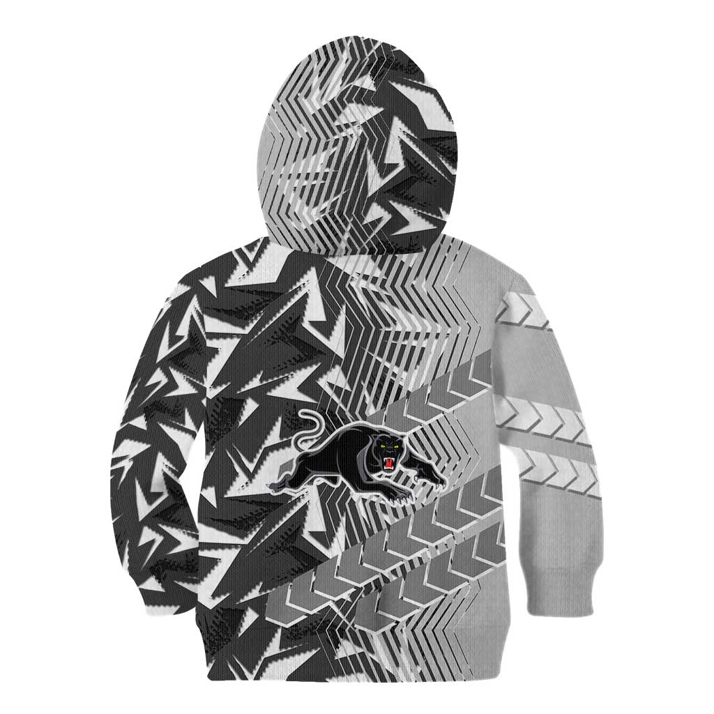 Penrith Panthers Rugby Kid Hoodie Fierce Mascot Geometric Tribal Art