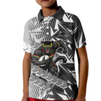 Penrith Panthers Rugby Kid Polo Shirt Fierce Mascot Geometric Tribal Art