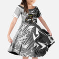 Penrith Panthers Rugby Kid Short Sleeve Dress Fierce Mascot Geometric Tribal Art