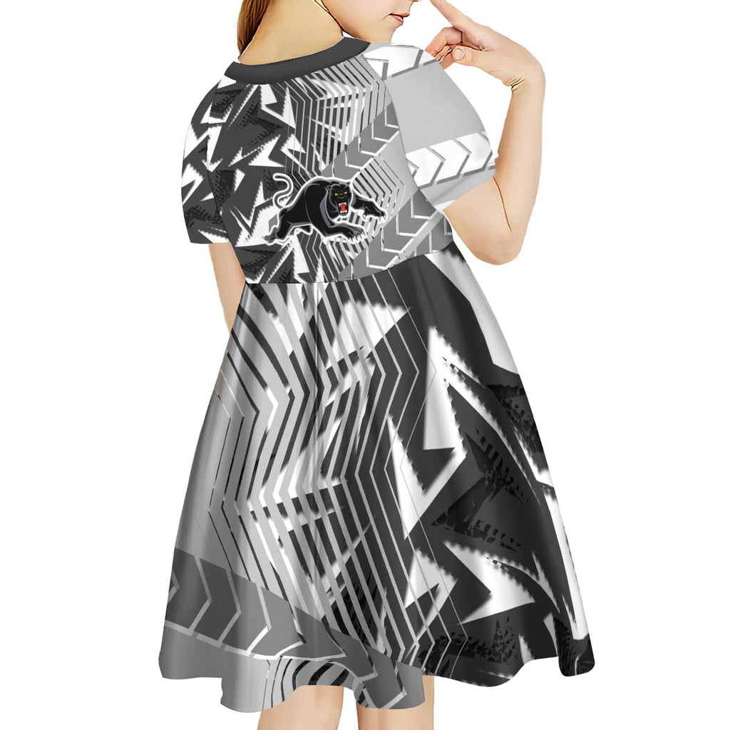 Penrith Panthers Rugby Kid Short Sleeve Dress Fierce Mascot Geometric Tribal Art