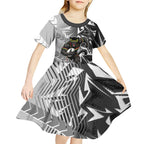 Penrith Panthers Rugby Kid Short Sleeve Dress Fierce Mascot Geometric Tribal Art