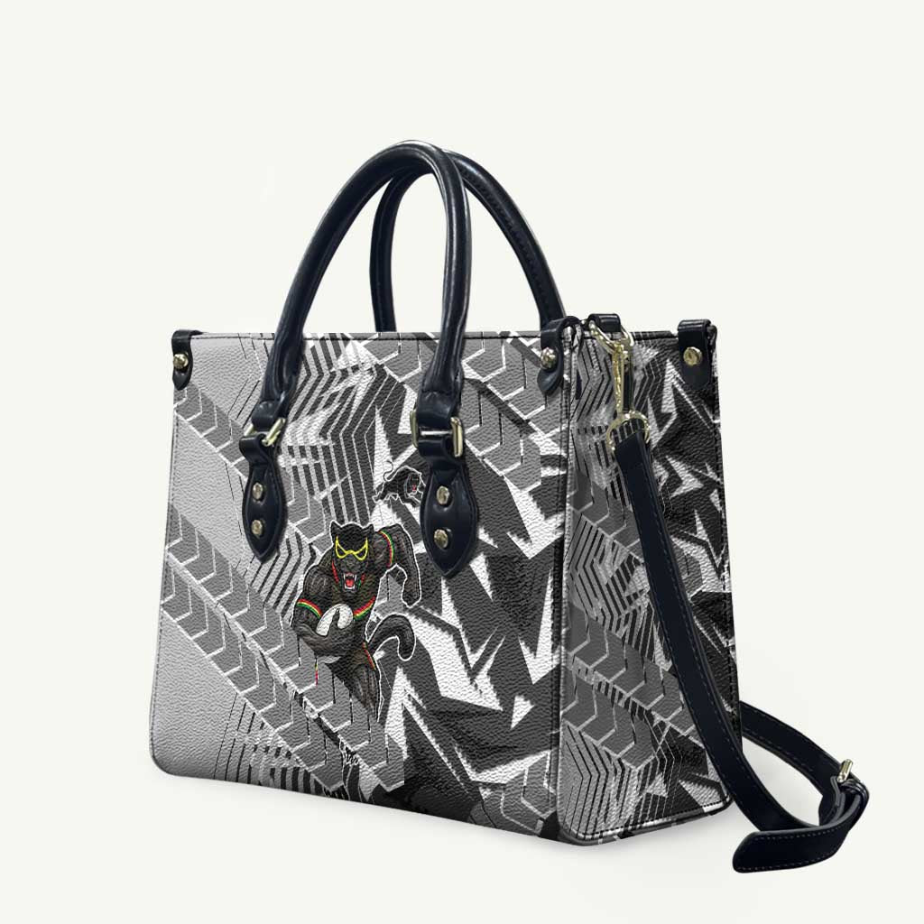 Penrith Panthers Rugby Leather Bag Fierce Mascot Geometric Tribal Art