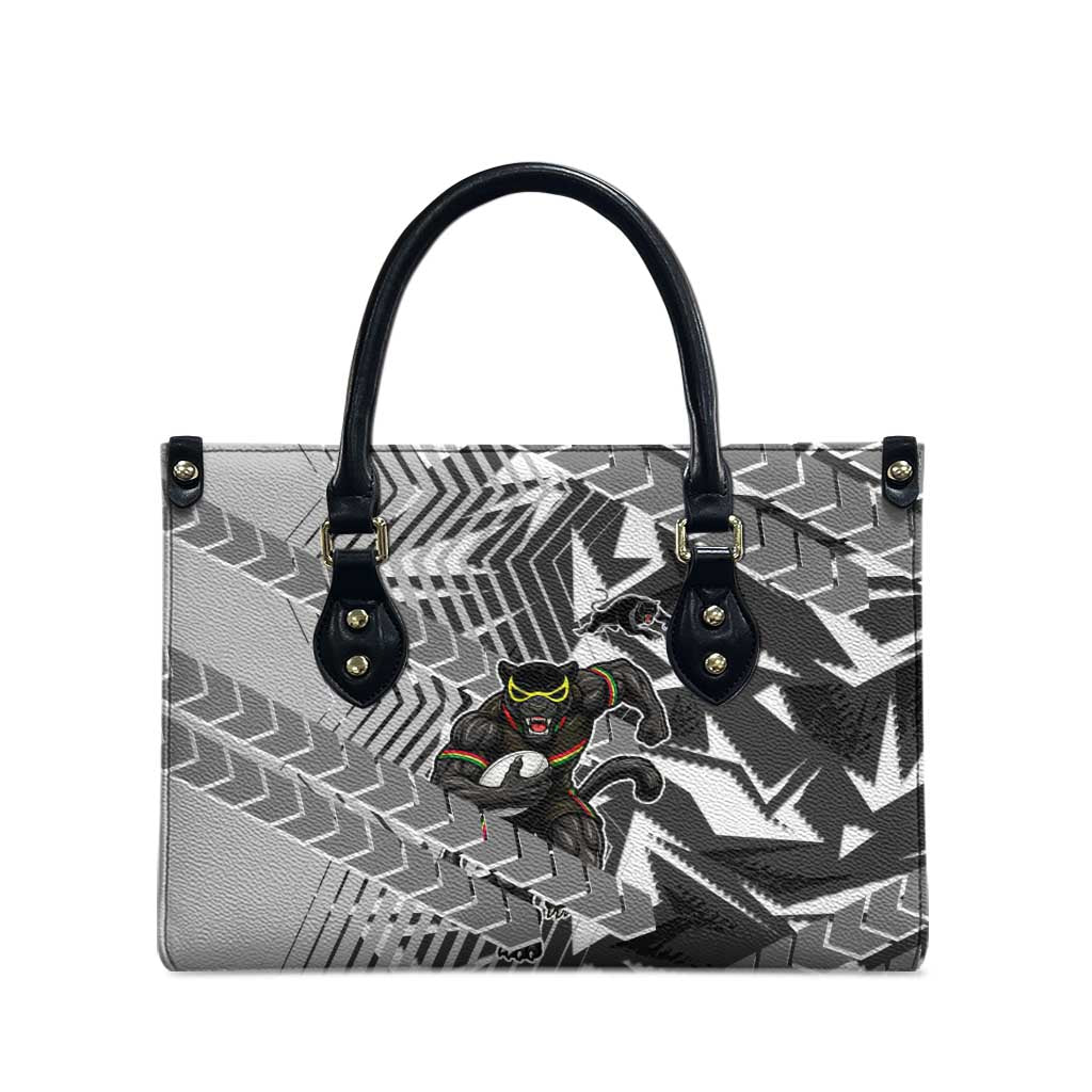 Penrith Panthers Rugby Leather Bag Fierce Mascot Geometric Tribal Art