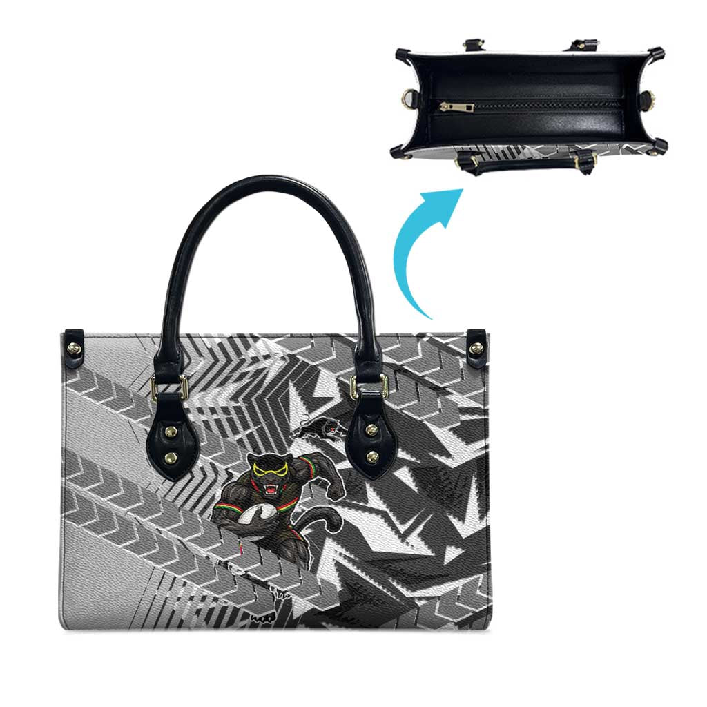 Penrith Panthers Rugby Leather Bag Fierce Mascot Geometric Tribal Art