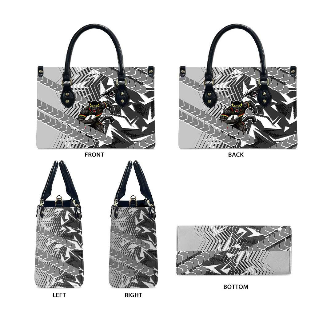 Penrith Panthers Rugby Leather Bag Fierce Mascot Geometric Tribal Art