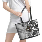 Penrith Panthers Rugby Leather Tote Bag Fierce Mascot Geometric Tribal Art