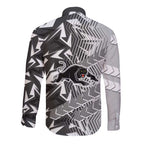 Penrith Panthers Rugby Long Sleeve Button Shirt Fierce Mascot Geometric Tribal Art