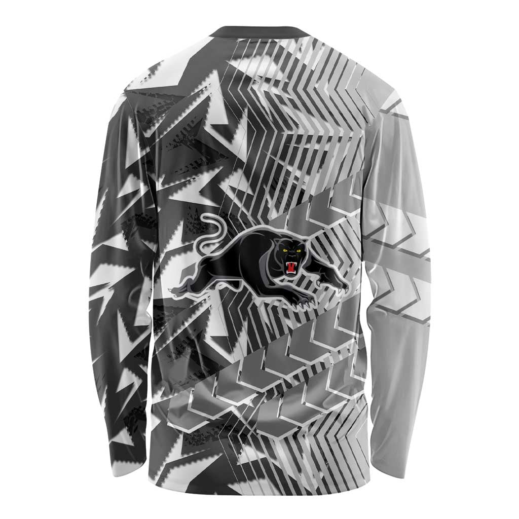 Penrith Panthers Rugby Long Sleeve Shirt Fierce Mascot Geometric Tribal Art