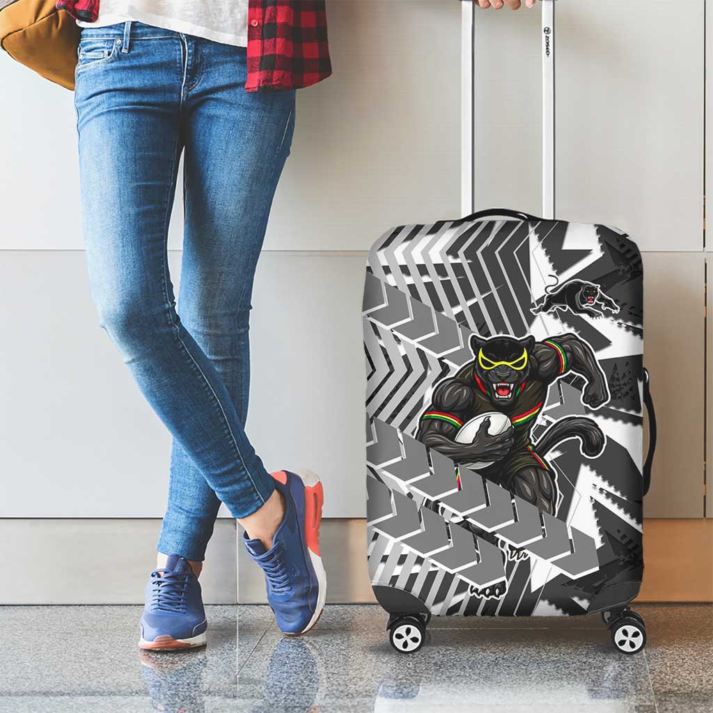 Penrith Panthers Rugby Luggage Cover Fierce Mascot Geometric Tribal Art