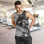 Penrith Panthers Rugby Men Tank Top Fierce Mascot Geometric Tribal Art